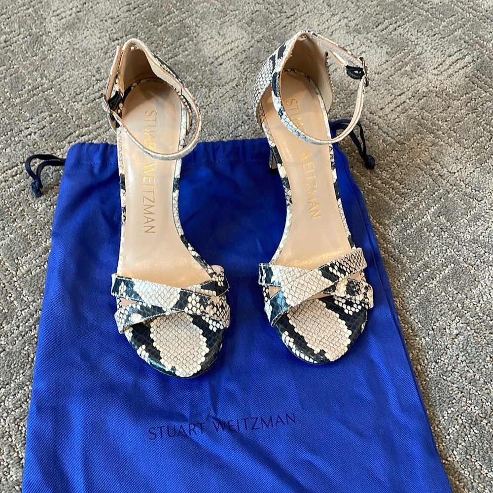 Stuart Weitzman Nudistrong Cross Python Printed S… - image 1